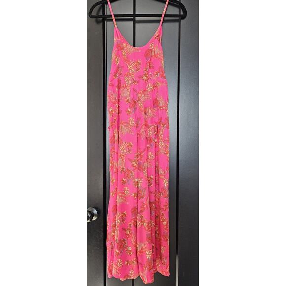 Free People Women's Hot Tropics Pink Floral Cropped Wide Leg Jumpsuit Size 2 - Picture 3 of 12